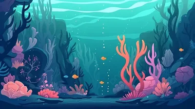 Подводный мир с смешной красной рыбой Иллюстрация вектора - иллюстрации  насчитывающей лагуна, море: 156996249
