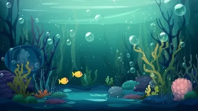 Фотообои на стену Сказочный подводный мир - Подводный мир