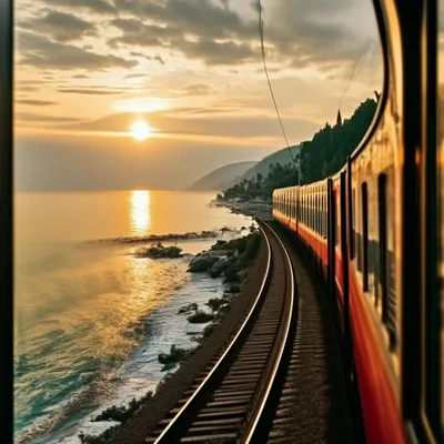Поезд,уходящий вдаль, вдоль моря, …» — создано в Шедевруме