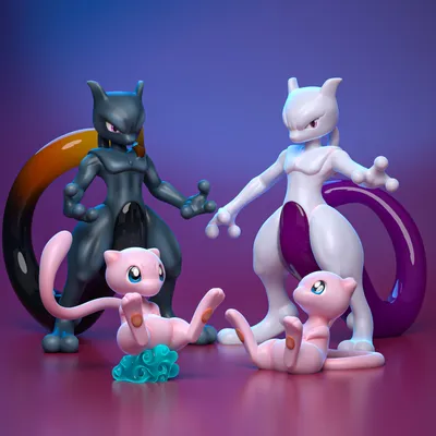 STL file Pokemon - Mewtwo with 2 poses 🐉・3D printable model to  download・Cults