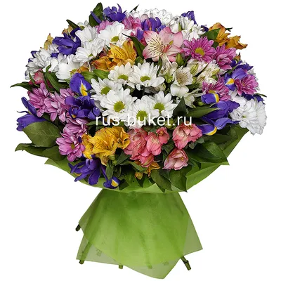 Цветы Полевые цветы с пшеницей в крафтовой сумочке доставка Владивосток  Цветочный король доставка