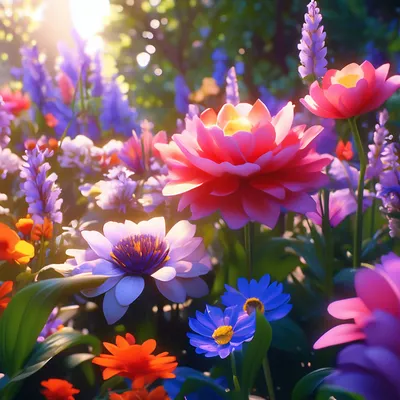 Поляна цветов 8K» — создано в Шедевруме
