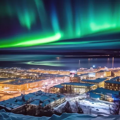 Мурманск полярная ночь,северное …» — создано в Шедевруме