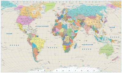 Дизайнерская политическая карта мира (mir031)