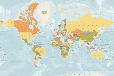 Политическая карта мира в индустриальном стиле. Обои на заказ - печать  бесшовных дизайнерских обоев для стен по своему рисунку