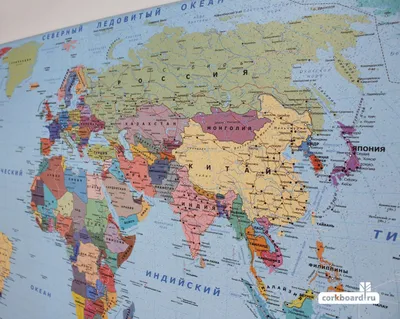Фотообои Карта мира 3Д купить на стену • Эко Обои