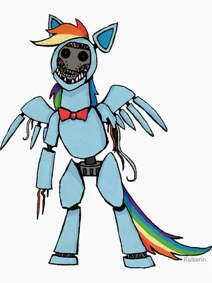 My Little Pony - MLP - FNAF - Rainbow Dash Animatronic\" Sticker for Sale by  Kaiserin | Redbubble