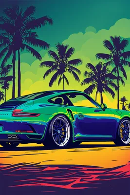 Porsche 911 у океана от Midjourney | Пикабу