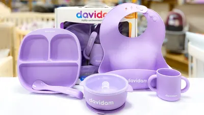 Davidam - детская силиконовая посуда, наборы для детей от 6 месяцев