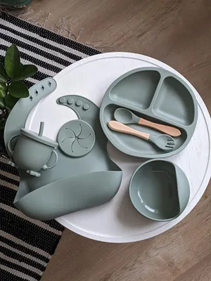 Набор детской посуды 3 предмета \"Слоник\" посуда для детей - купить с  доставкой по выгодным ценам в интернет-магазине OZON (1218416021)