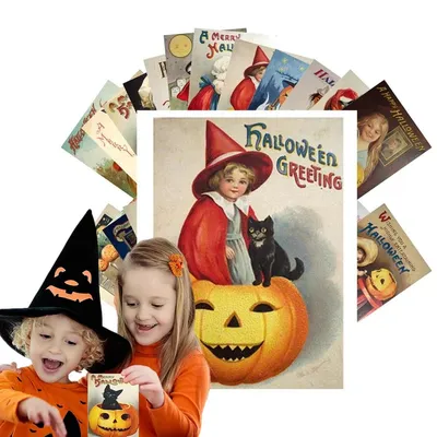 Счастливый дизайн поздравительной открытки хэллоуин смешно с симпатичными  маленькими улыбаясь апельсиновых тыквами и звездами на с Иллюстрация  вектора - иллюстрации насчитывающей потеха, октябрь: 195916888