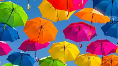 Вятские картины на холсте \"Зонтик, разноцветный, позитив, небо, радужный,  яркий\" на подрамнике / декор для дома / интерьер | AliExpress