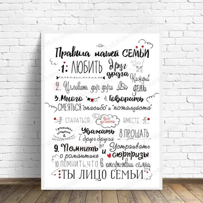 Картина на холсте Правила дома на белом 40х50 см - купить в Москве, цены на  Мегамаркет