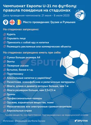 Молодежный Евро-2023 по футболу: правила поведения на стадионах -  26.06.2023, Sputnik Грузия