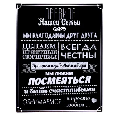 Картина на холсте \"Правила нашей семьи\" 40x50 см 1 мод. по цене 479 ₽/шт.  купить в Москве в интернет-магазине Леруа Мерлен