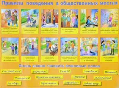 ТМ Праздник Плакат правила поведения в школе детский на стену обучающий