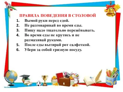 Правила поведения в школьной столовой — МБОУ Степановская СОШ