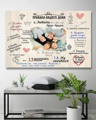 Картина на холсте \"Правила нашей семьи\" / холст / постер / картина / правила  дома/ 30х40см купить по цене 460 ₽ в интернет-магазине KazanExpress