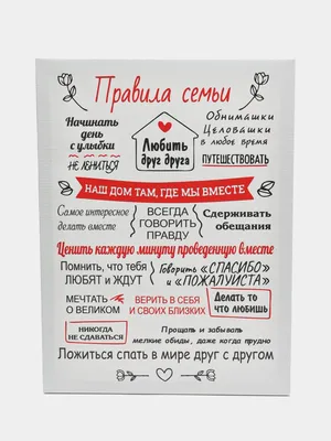 Электронный файл - Постер для печати - Правила дома (Чёрный) | DomLoveDom