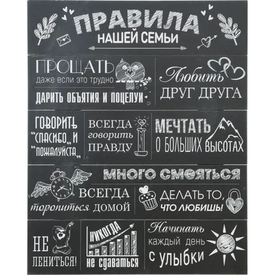 Постер на дереве «Правила семьи» чёрный 40x50 см по цене 748 ₽/шт. купить в  Москве в интернет-магазине Леруа Мерлен