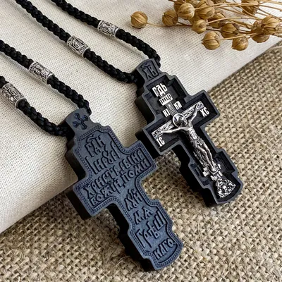 Крест из дерева с серебряной отделкой. Православный крест из дерева. |  AliExpress