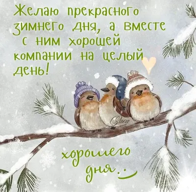 Прекрасного зимнего дня! | Милые цитаты, Доброе утро, Открытки