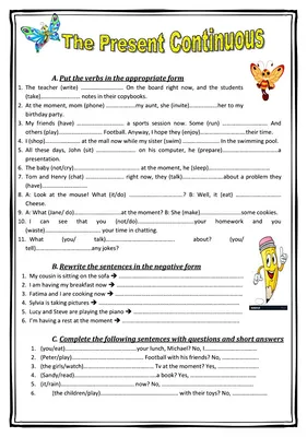 27 Printable Present Continuous Question PDF Worksheets - Grammarism