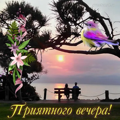 Картинка цветы и пожелание приятного вечера - поздравляйте бесплатно на  otkritochka.net