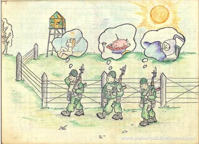 Армейские рисунки карандашом веселые шуточные - 62 фото