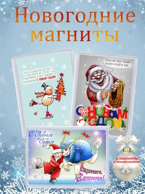 магниты новогодние на холодильник прикольные М/Н набор 8 - купить по  выгодной цене в интернет-магазине OZON (813602071)