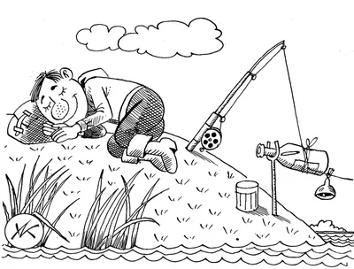 Карикатура «Рыбак в ванной», Игорь Елистратов. В теме «Охота и рыбалка».  Карикатуры, комиксы, шаржи