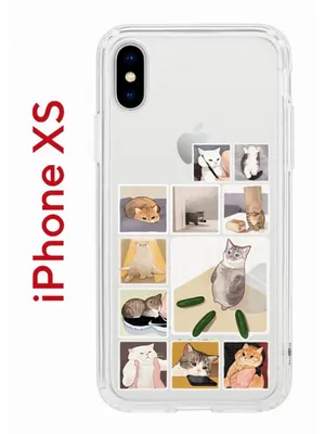 Чехол на iPhone X, Xs с принтом Kruche Print Коты-Мемы, бампер с защитой  камеры, купить в Москве, цены в интернет-магазинах на Мегамаркет