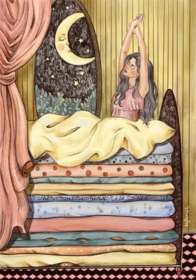 Иллюстрация Принцесса на горошине | Illustrators.ru