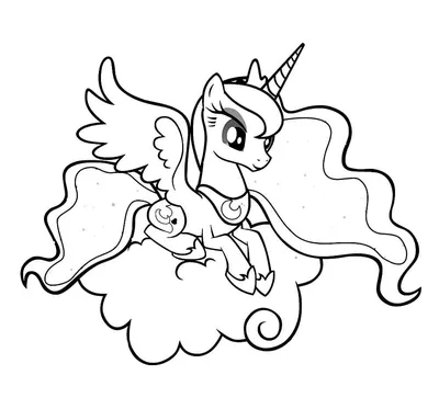 Раскраска Принцесса Луна из Мой маленький пони распечатать или скачать