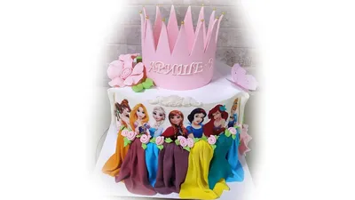Картинка для торта \"Принцессы Дисней (Walt Disney) \" - PT100546 печать на  сахарной пищевой бумаге