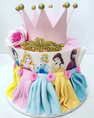 Торт принцессы дисней с фигуркой Ариэль на заказ