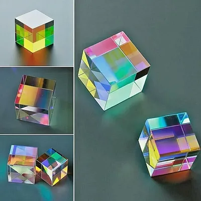 CMY Optic Prism Cube - Optical Glass Prism, RGB Dispersion Six-Sided | eBay