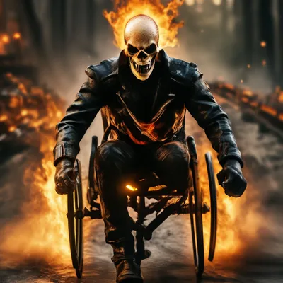 Обои на рабочий стол Ghost Rider / Призрачный гонщик из комиксов компании  Марвел / Marvel, by BossLogic, обои для рабочего стола, скачать обои, обои  бесплатно