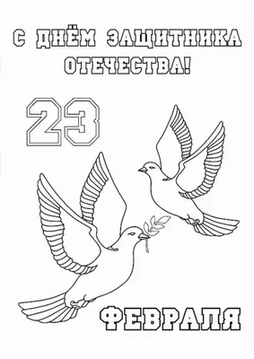 Раскраска 23 февраля День защитника Отечества распечатать или скачать