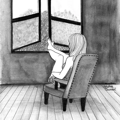 Рисунки карандашом грусть одиночество (46 фото)