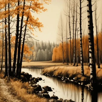 Осенний рисунок карандашом - 73 фото