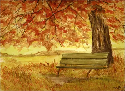 Осенний лес рисунок карандашами цветными - 65 фото