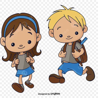 мультяшная иллюстрация персонажей школьников начального или подросткового  возраста девочек и мальчиков, комиксы, или, в фон картинки и Фото для  бесплатной загрузки