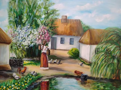 Картина «Українське село», Любов Огородник