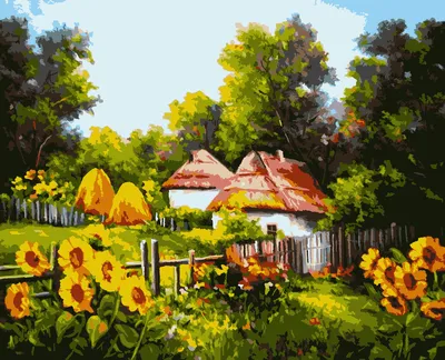 Картина з янтаря Украинское село, картина з бурштина Українське село 20*30  см (ID#1166553106), цена: 1400 ₴, купить на Prom.ua