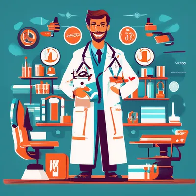 Векторное изображение, профессия врач» — создано в Шедевруме
