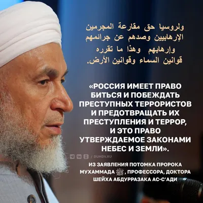 Потомок пророка Мухаммеда: Россия имеет право на борьбу с терроризмом