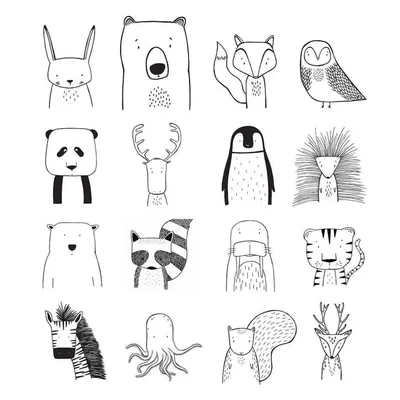 Легкие рисунки для начинающих милые животные простых (48 фото) » рисунки  для срисовки на Газ-квас.ком