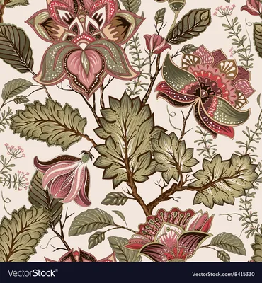 Vintage seamless flowers pattern in provence style