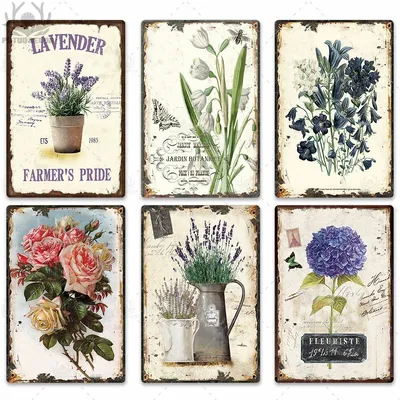 Vintage Provence Style Flower Metal Sign Wall Decor Poster Home Retro Tin  Plate | eBay